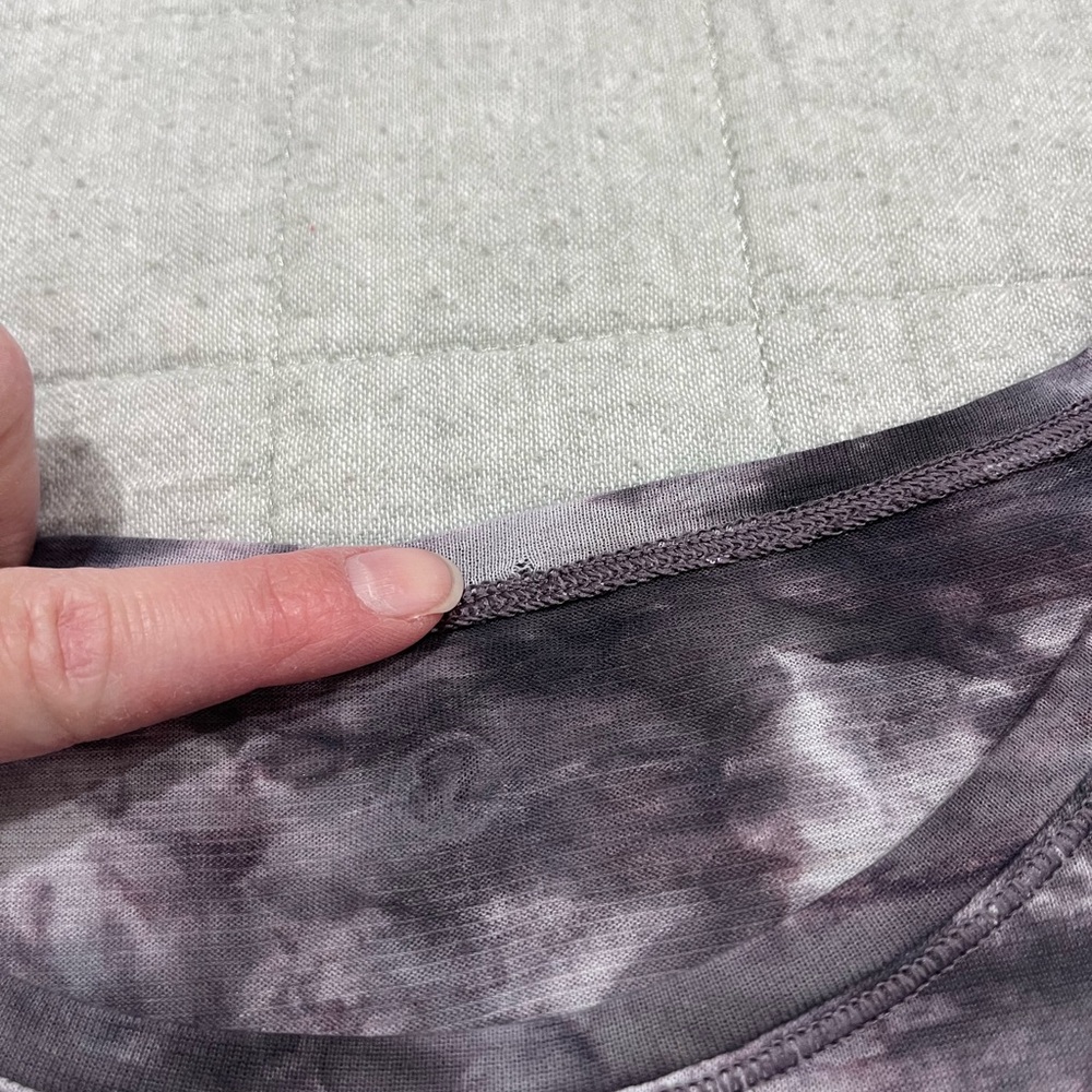 Lululemon To The Point Long Sleeve *Mist Diamond Dye Glacier Grey Moonwalk Sz 6 - Picture 3 of 8